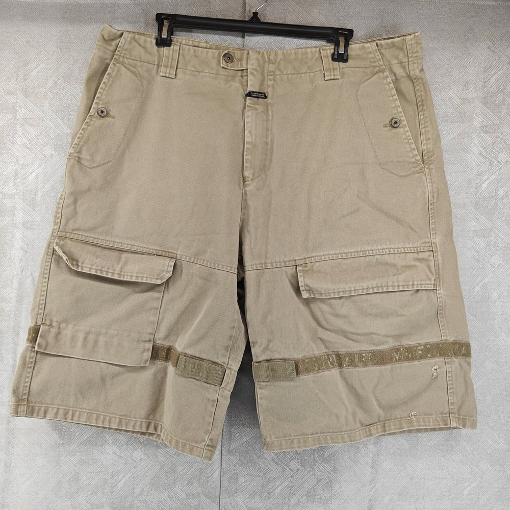 Vintage Marithe Francois Girbaud Shorts Mens 44 Beige Shuttle Tape Baggy GM8290